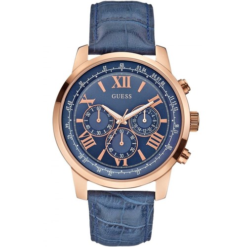 Orologio uomo guess pelle blu - guess,