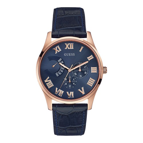 Guess uomo orologio pelle blu - guess,